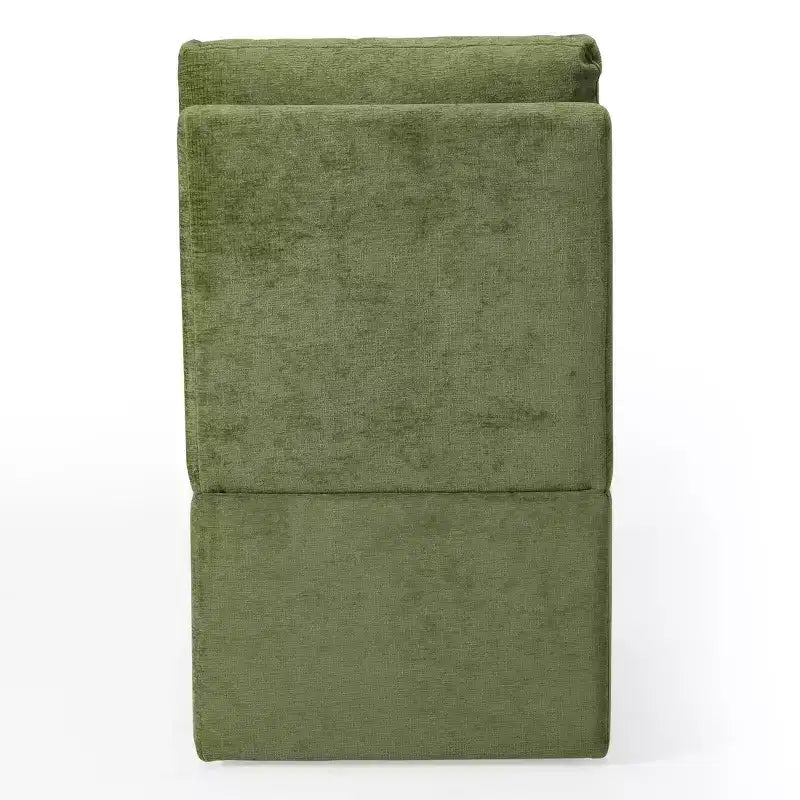 WestinTrends Sedie da pranzo moderne Soho imbottite in ciniglia senza braccioli con rotelle (set da 4), verde oliva