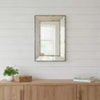 Miroir d'appoint vieilli HomeRoots 20 encadré argenté