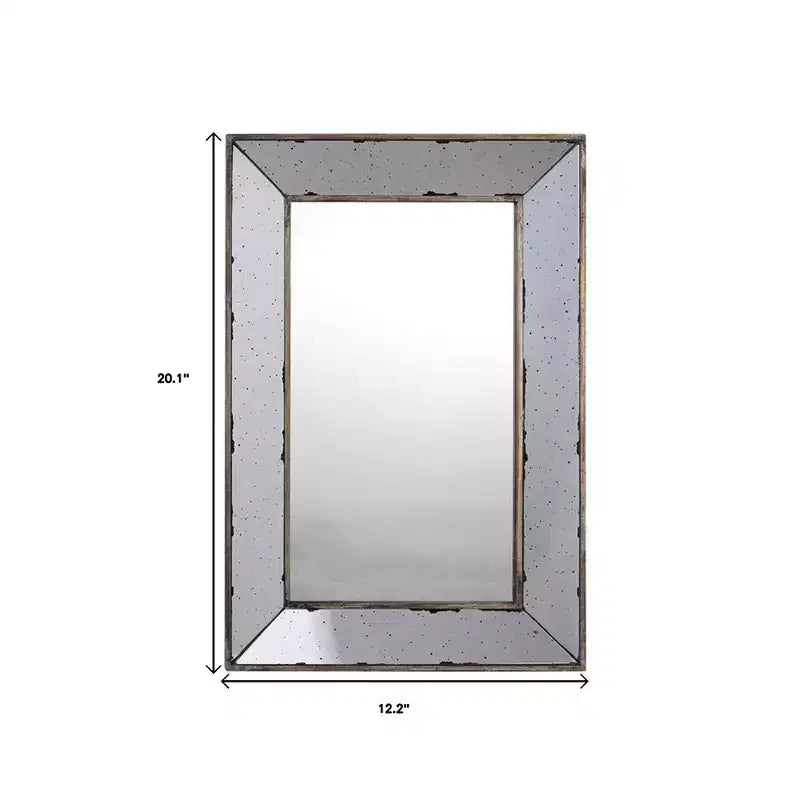 Miroir d'appoint vieilli HomeRoots 20 encadré argenté