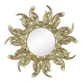 HomeRoots 37 Gold Abstract Sunburst Iron Framed Accent Mirror