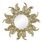 HomeRoots 37 Gold Abstract Sunburst Iron Framed Accent Mirror