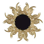 Miroir décoratif encadré en fer HomeRoots 37, design abstrait soleil, doré
