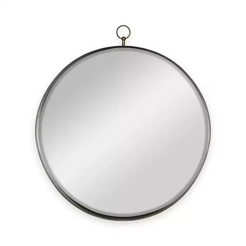 HomeRoots 28 Gold Round Iron Framed Accent Mirror