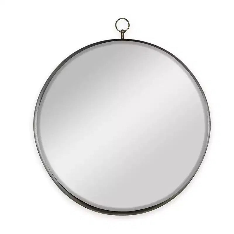 HomeRoots 34 Gold Round Iron Framed Accent Mirror