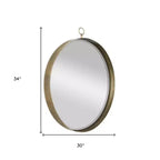 HomeRoots 34 Specchio Accent rotondo con cornice in ferro dorato