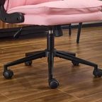 Fauteuil de bureau pivotant noir en cuir imitation chat avec points de tirage, dossier dissimulable et clous