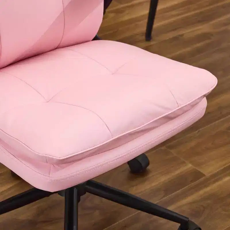 Fauteuil de bureau pivotant noir en cuir imitation chat avec points de tirage, dossier dissimulable et clous