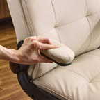 Fauteuil de bureau pivotant noir en cuir imitation chat avec points de tirage, dossier dissimulable et clous