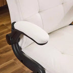 Fauteuil de bureau pivotant noir en cuir imitation chat avec points de tirage, dossier dissimulable et clous