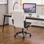 Fauteuil de bureau pivotant noir en cuir imitation chat avec points de tirage, dossier dissimulable et clous