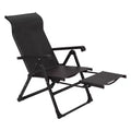 Outdoor Folding Rattan Lounge Chair, Patio Lounge Chair with Adjustable High Backrest & Reversible Out Footrest, Portable Recliners