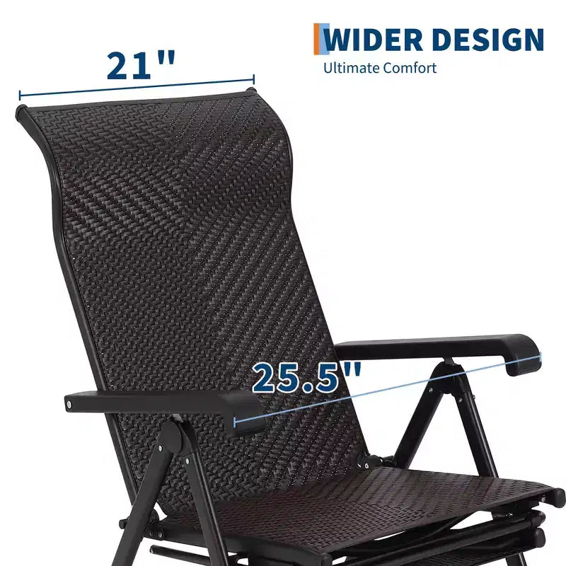Sdraio da Esterno Pieghevole in Rattan, Sdraio da Giardino con Schienale Alto Regolabile e Poggiapiedi Esterno Reversibile, Recliner Portatile
