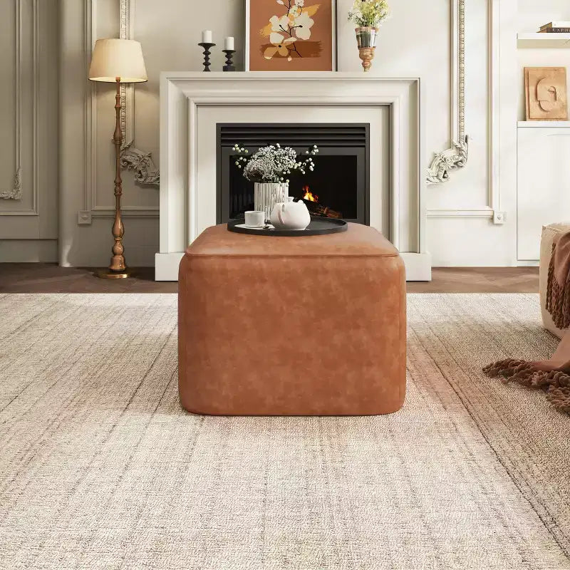 Christopher Knight Home Steve Ottomano Contenitore Moderno Quadrato Imbottito