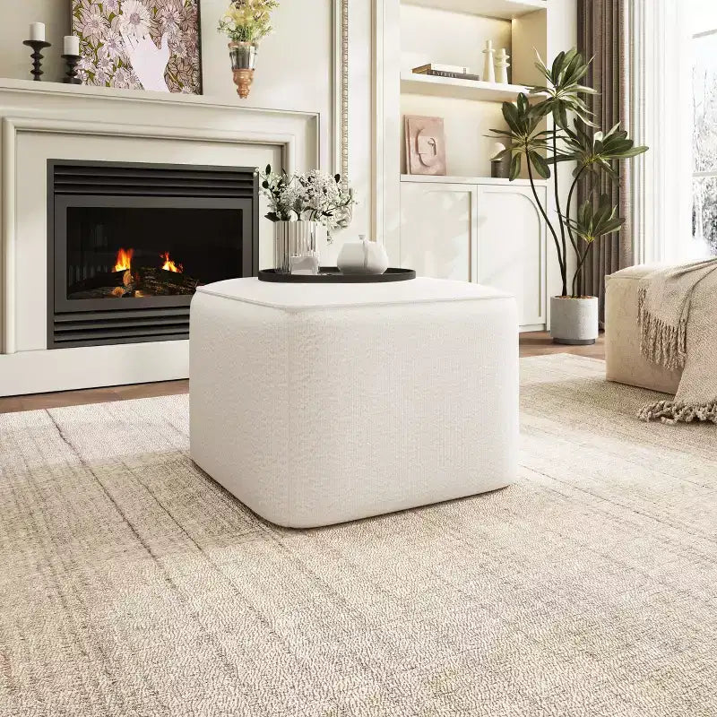 Christopher Knight Home Steve Ottomano Contenitore Moderno Quadrato Imbottito