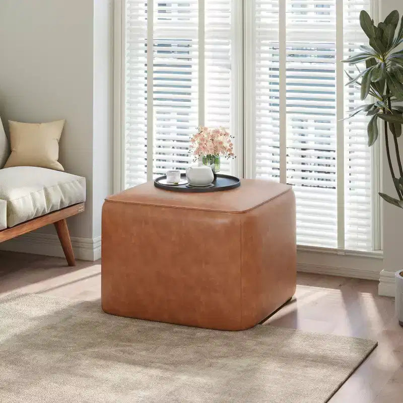 Christopher Knight Home Steve Ottomano Contenitore Moderno Quadrato Imbottito