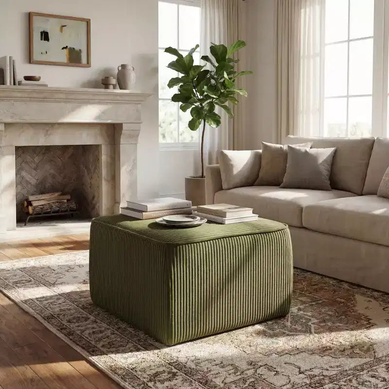 Christopher Knight Home Steve Ottomano Contenitore Moderno Quadrato Imbottito
