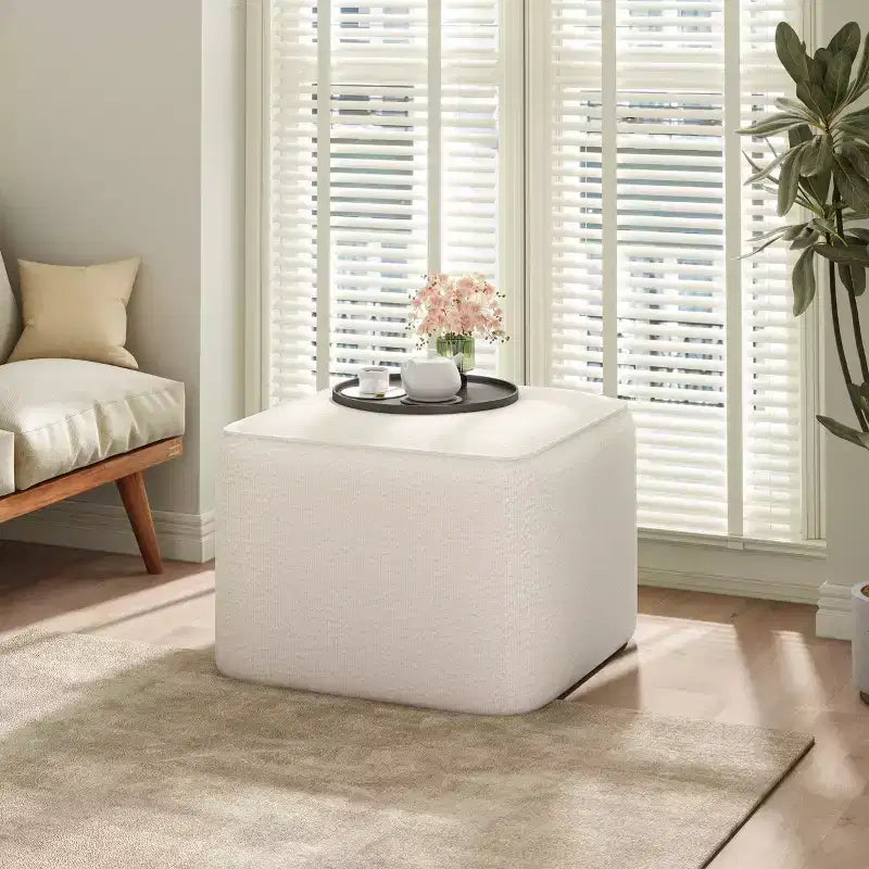 Christopher Knight Home Steve Ottomano Contenitore Moderno Quadrato Imbottito