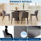 Set di 2/4/6 Sedie da Pranzo, Sedie da Cucina Moderne Imbottite con Schienale Ergonomico, Sedie da Sala da Pranzo con Gambe in Legno Capacità 120 kg