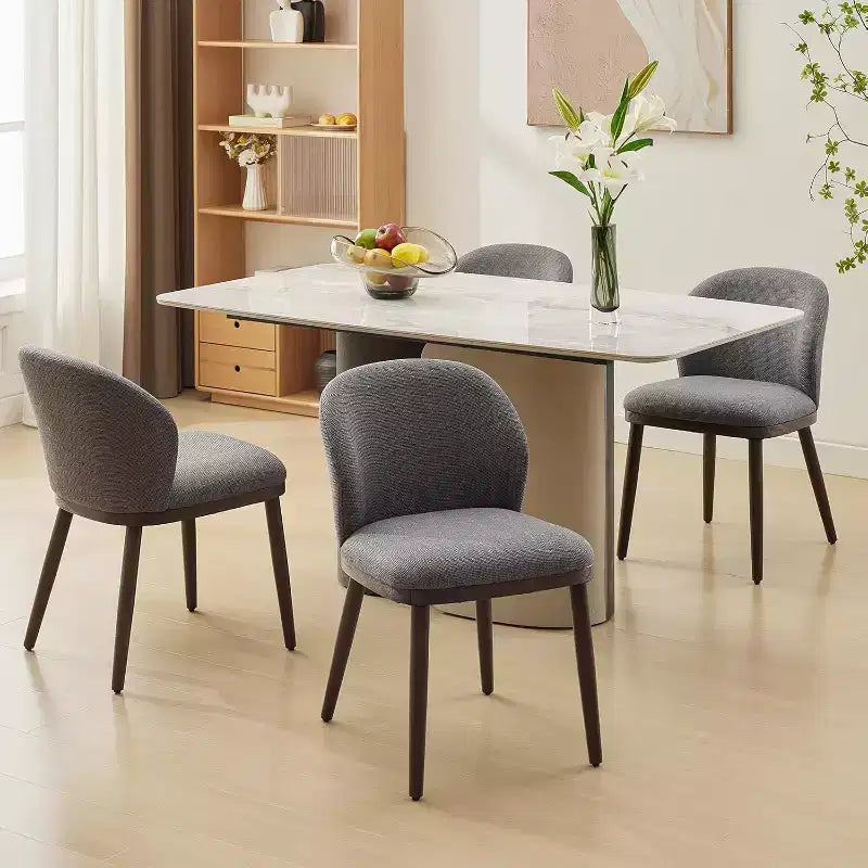 Set di 2/4/6 Sedie da Pranzo, Sedie da Cucina Moderne Imbottite con Schienale Ergonomico, Sedie da Sala da Pranzo con Gambe in Legno Capacità 120 kg