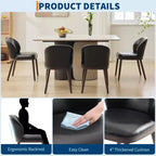 Set di 2/4/6 Sedie da Pranzo, Sedie da Cucina Moderne Imbottite con Schienale Ergonomico, Sedie da Sala da Pranzo con Gambe in Legno Capacità 120 kg