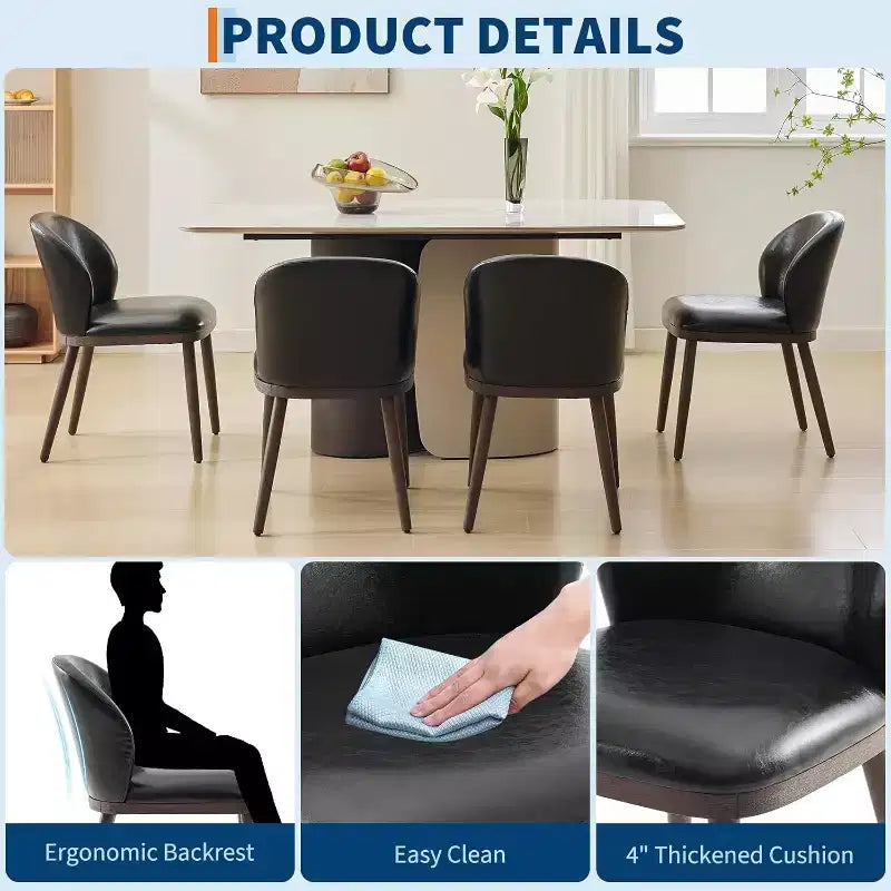 Set di 2/4/6 Sedie da Pranzo, Sedie da Cucina Moderne Imbottite con Schienale Ergonomico, Sedie da Sala da Pranzo con Gambe in Legno Capacità 120 kg
