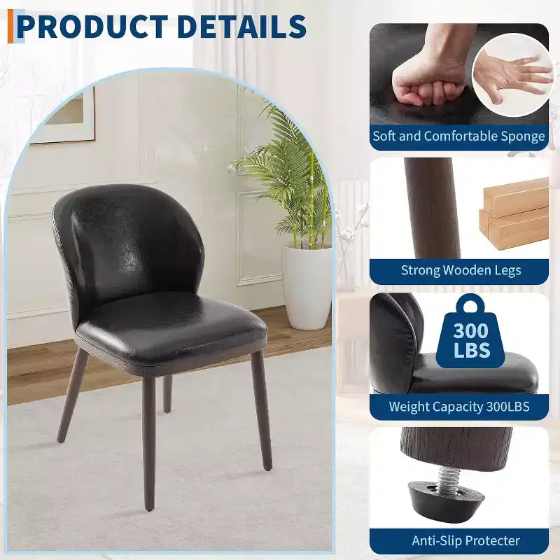 Set di 2/4/6 Sedie da Pranzo, Sedie da Cucina Moderne Imbottite con Schienale Ergonomico, Sedie da Sala da Pranzo con Gambe in Legno Capacità 120 kg