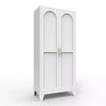 Chic Crate 61'' 2 Shapely-Door Metal Cabinet  Lockable, Adjustable Shelves for Kitchen/Bedroom/Living Room (White)