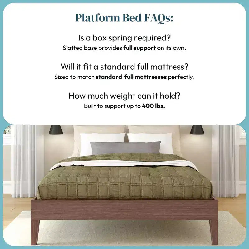 Now Furniture - Struttura letto matrimoniale, Letto a piattaforma in legno