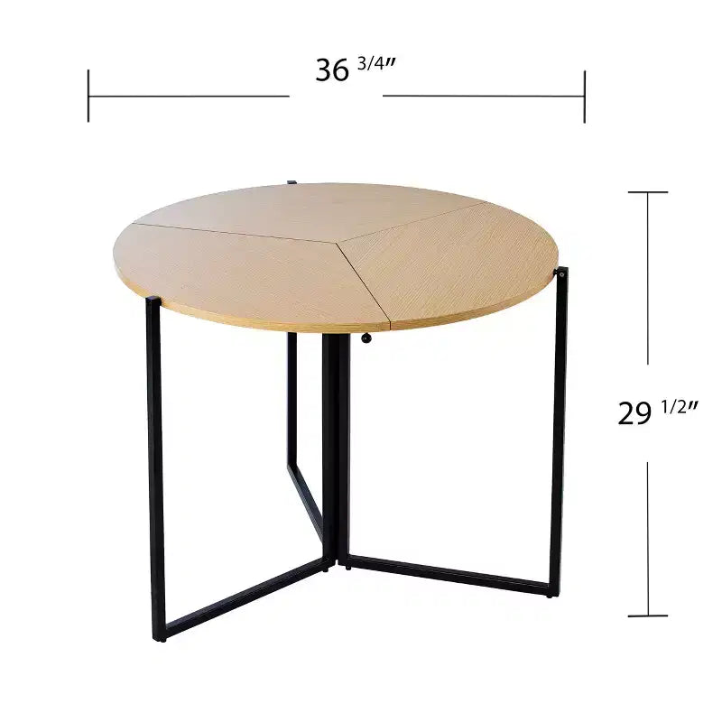 Tavolo da pranzo rotondo pieghevole Ladston – Beige – SEI