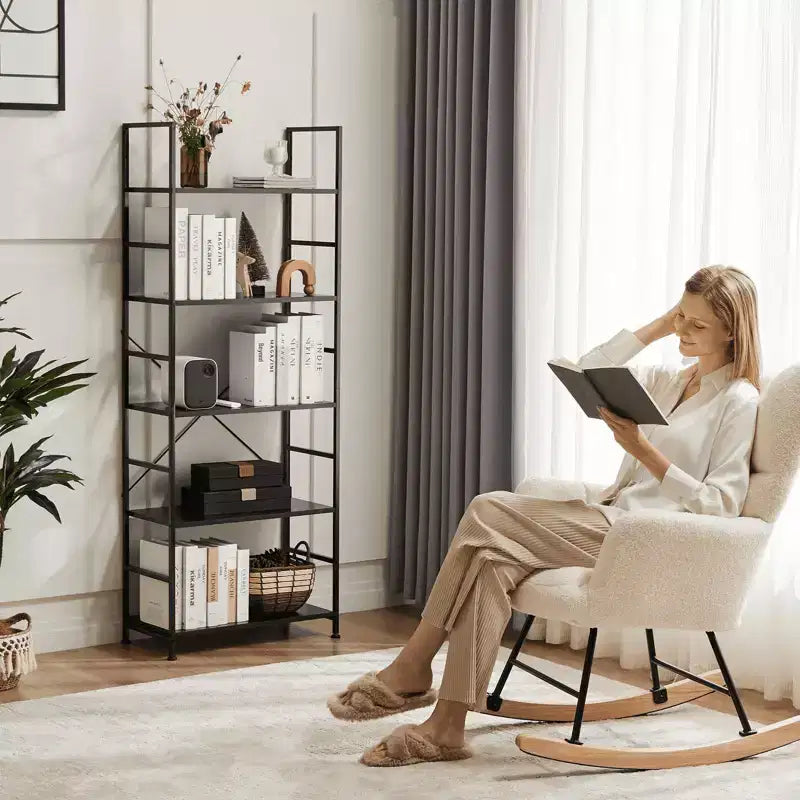 MAYEERTY Libreria - Scaffale a giorno moderno a 5 ripiani