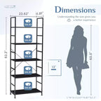 MAYEERTY Libreria - Scaffale a giorno moderno a 5 ripiani