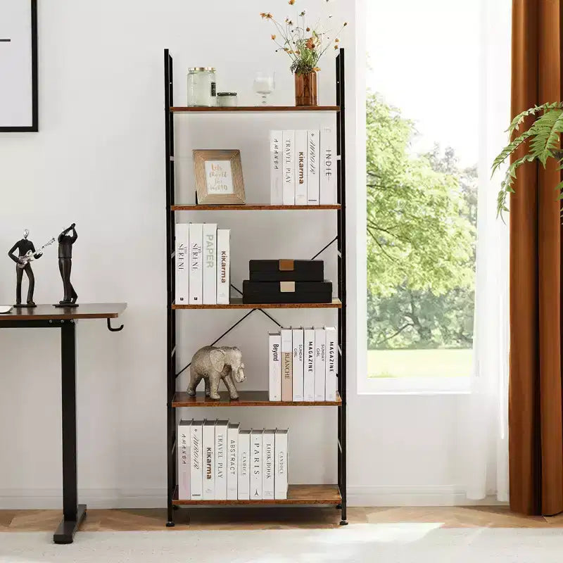 MAYEERTY Libreria - Scaffale a giorno moderno a 5 ripiani