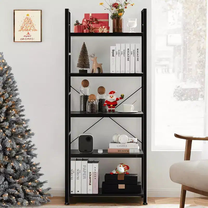 MAYEERTY Bookshelf - 5 Tiers Modern Open Storage Rack