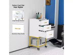 Karl Home Carrello portaoggetti nero in legno con ruote e 3 cassetti