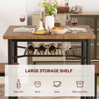 Set da 2 Tavoli da Pranzo Quadrati Moderni da Interno con Design Salvaspazio, in MDF e Acciaio Inossidabile