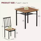 Set da 2 Tavoli da Pranzo Quadrati Moderni da Interno con Design Salvaspazio, in MDF e Acciaio Inossidabile