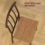 Set da 2 Tavoli da Pranzo Quadrati Moderni da Interno con Design Salvaspazio, in MDF e Acciaio Inossidabile