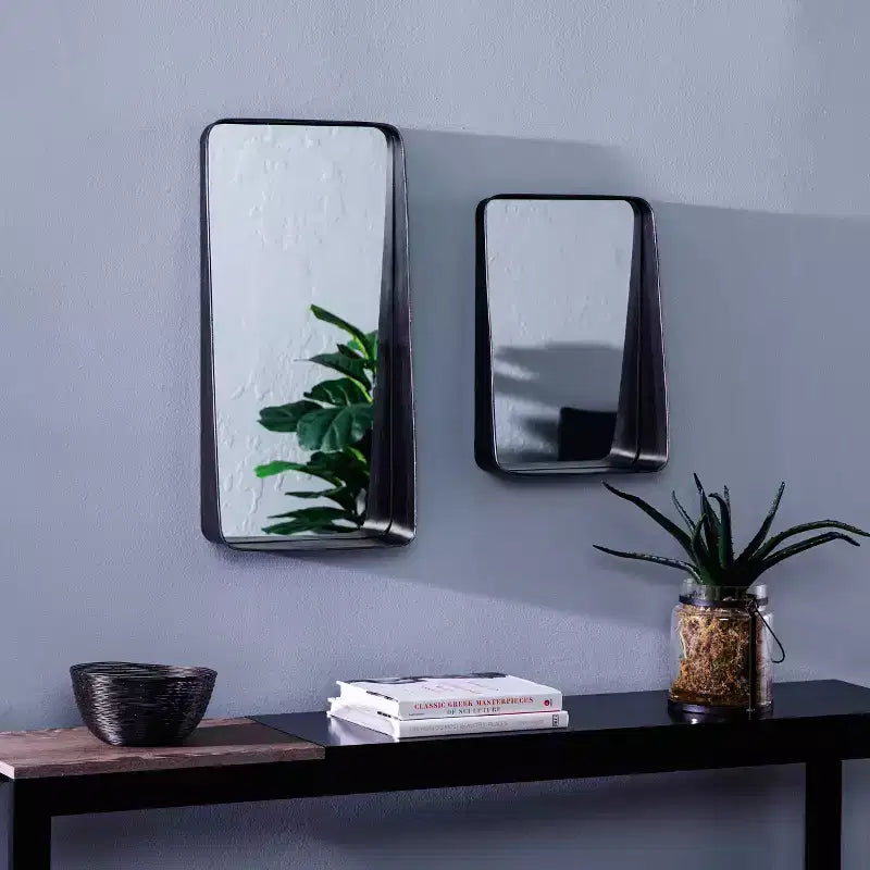 Amboros Specchi Decorativi con Mensole, Set da 2 pz - Nero - SEI