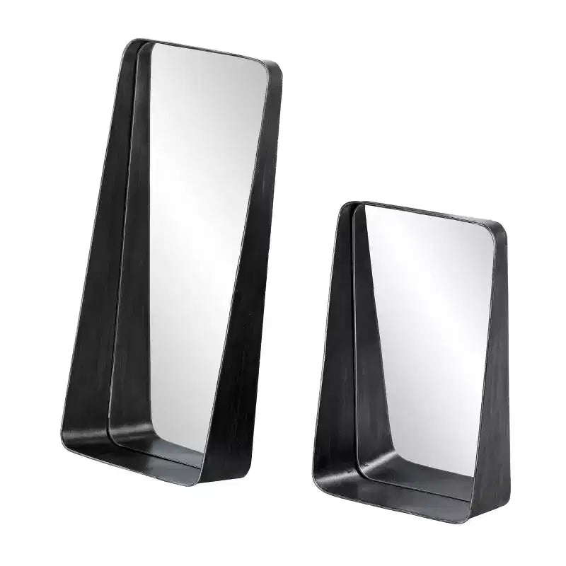 Amboros Specchi Decorativi con Mensole, Set da 2 pz - Nero - SEI