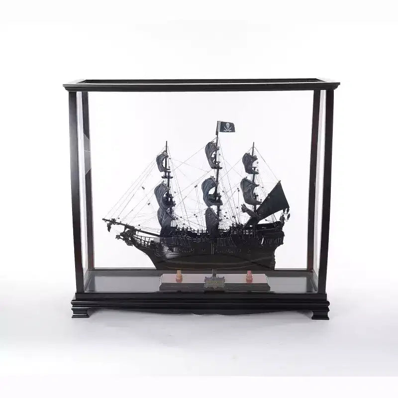 HomeRoots 34 Black Glass Standard Display Stand