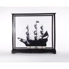 HomeRoots 34 Espositore standard in vetro nero
