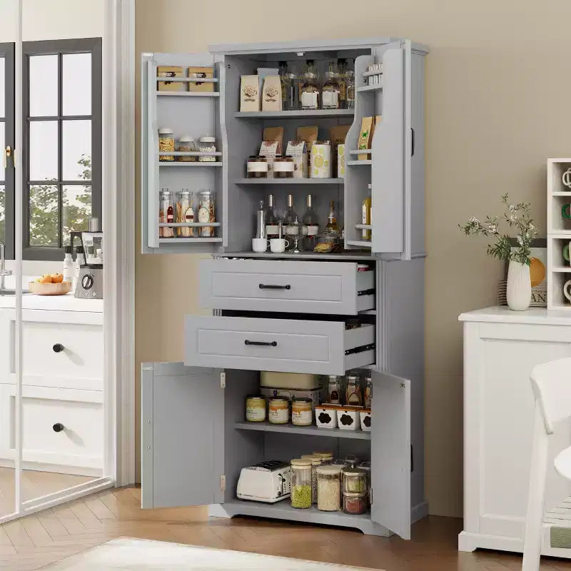 Christopher Knight Home Walter Armoire de rangement multifonctionnel moderne avec 2 tiroirs et étagères réglables
