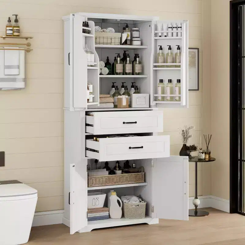 Christopher Knight Home Walter Armoire de rangement multifonctionnel moderne avec 2 tiroirs et étagères réglables