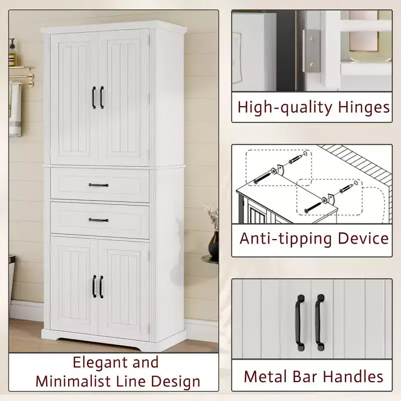 Christopher Knight Home Walter Armoire de rangement multifonctionnel moderne avec 2 tiroirs et étagères réglables