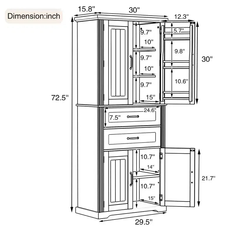 Christopher Knight Home Walter Armoire de rangement multifonctionnel moderne avec 2 tiroirs et étagères réglables