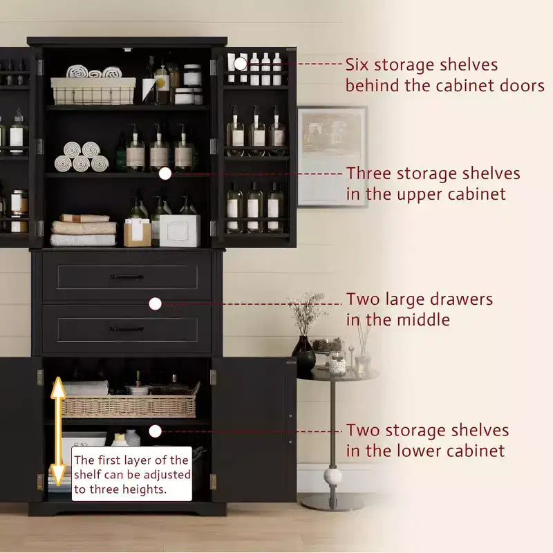 Christopher Knight Home Walter Armoire de rangement multifonctionnel moderne avec 2 tiroirs et étagères réglables
