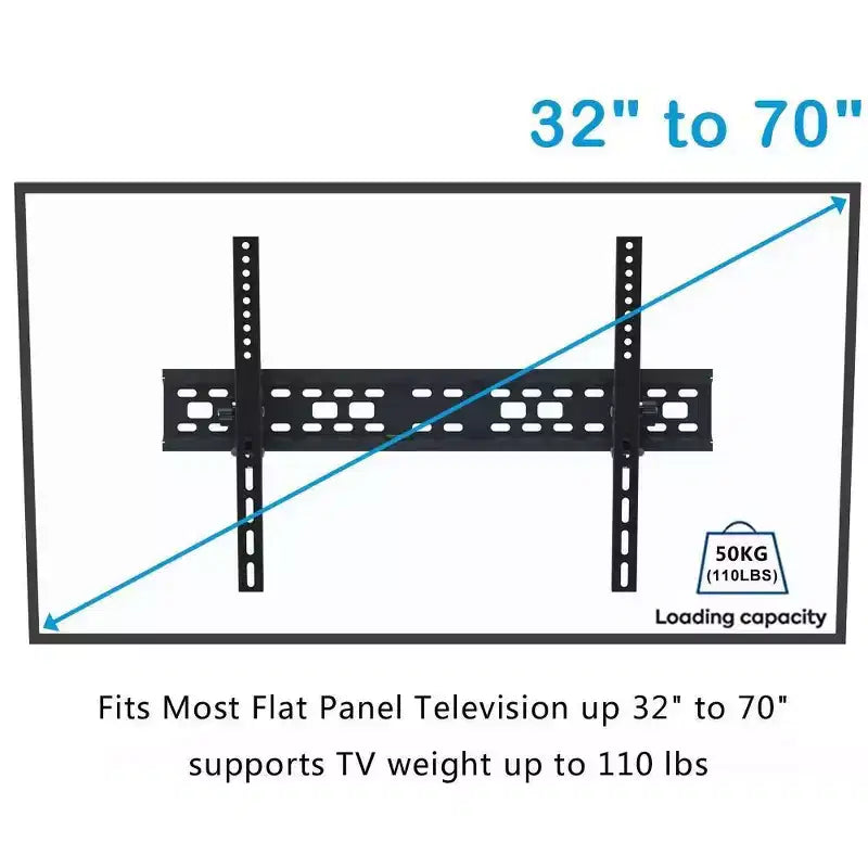 Support mural TV Karl Home pour téléviseurs de 32 à 70 pouces avec niveau à bulle