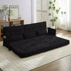 Mjkone Divano letto futon pieghevole multifunzionale, divano letto a 3 posti con cuscini, schienale regolabile in 6 posizioni