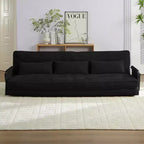 Mjkone Divano letto futon pieghevole multifunzionale, divano letto a 3 posti con cuscini, schienale regolabile in 6 posizioni
