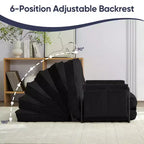 Mjkone Divano letto futon pieghevole multifunzionale, divano letto a 3 posti con cuscini, schienale regolabile in 6 posizioni